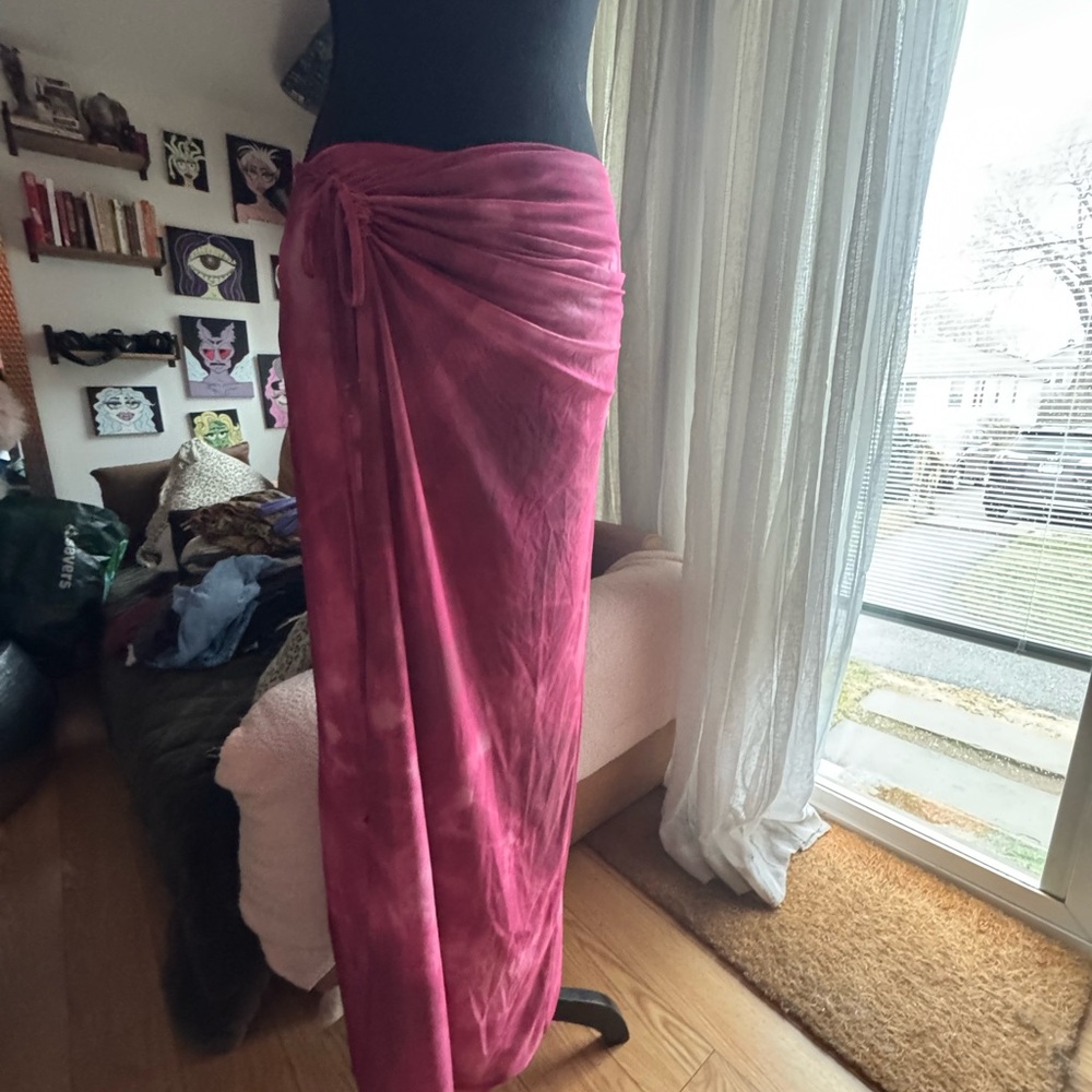 Free People Pink Tie-Dye Maxi Skirt